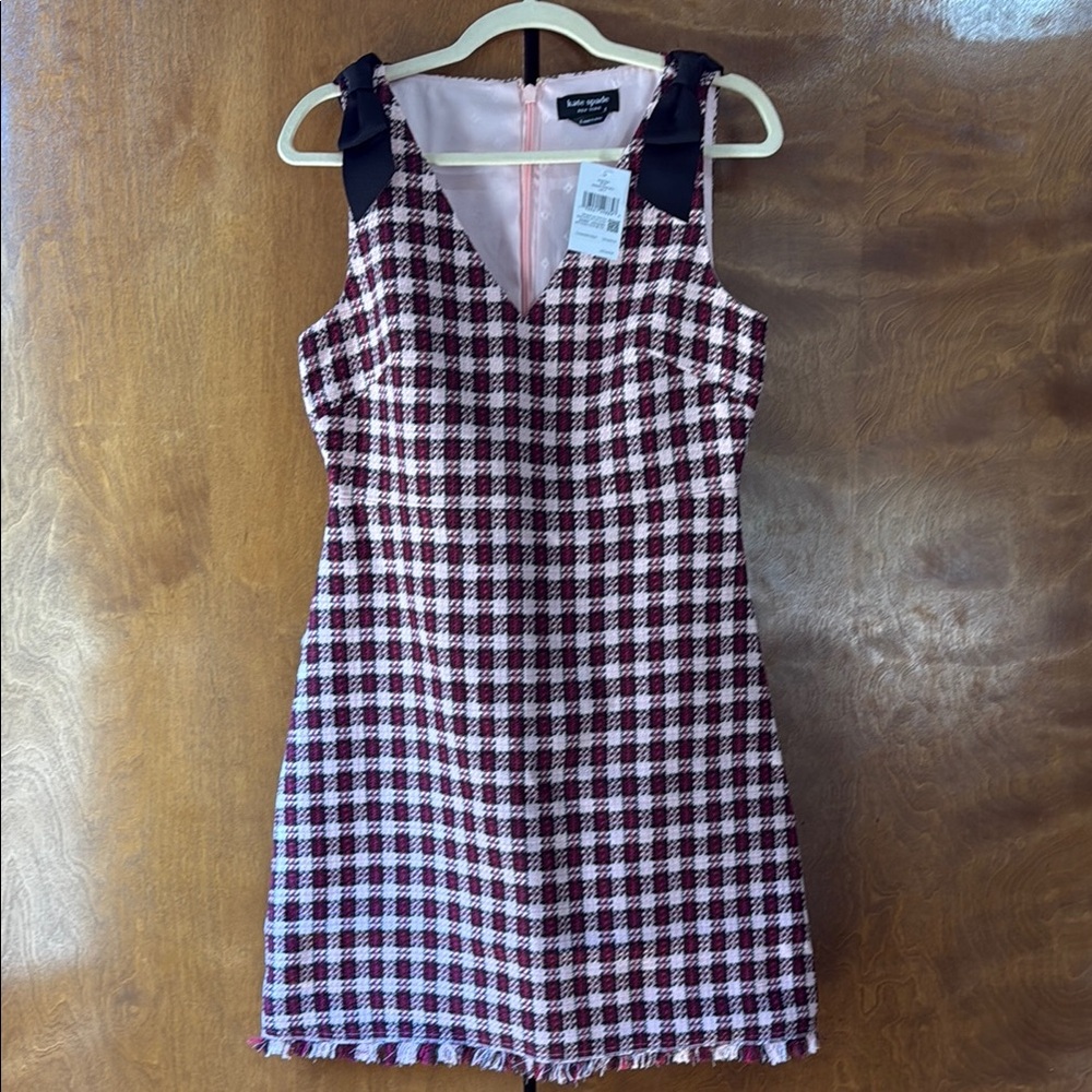 Stylish Plaid Dress with Bow Accents